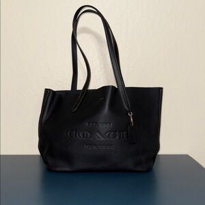 Coach Black Embossed Leather Cameron  Tote